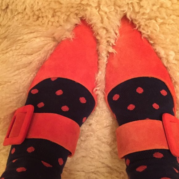 ZARA Orange Suede Kitten Heels size 37 - Picture 6 of 8